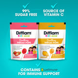 DIFFLAM Kids Soothe Throat Pops Strawberry 10s