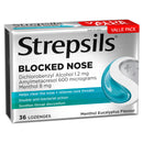 Strepsils Plus Blocked Nose Relief Throat Lozenges 36s