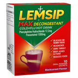 Lemsip Max Decongestant Cold & Flu Hot Drink Blackcurrant 10 Pack