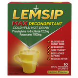 Lemsip Max Decongestant Cold & Flu Hot Drink Lemon 10 Pack