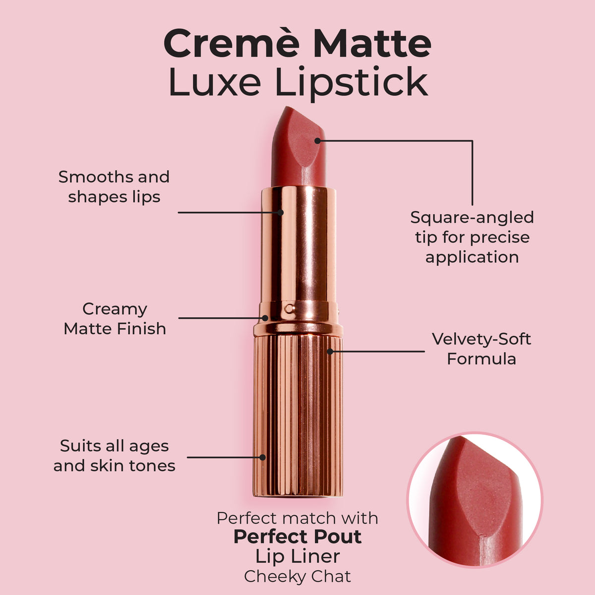 MCoBeauty Cream Matte Luxe Lipstick Cheeky Chat