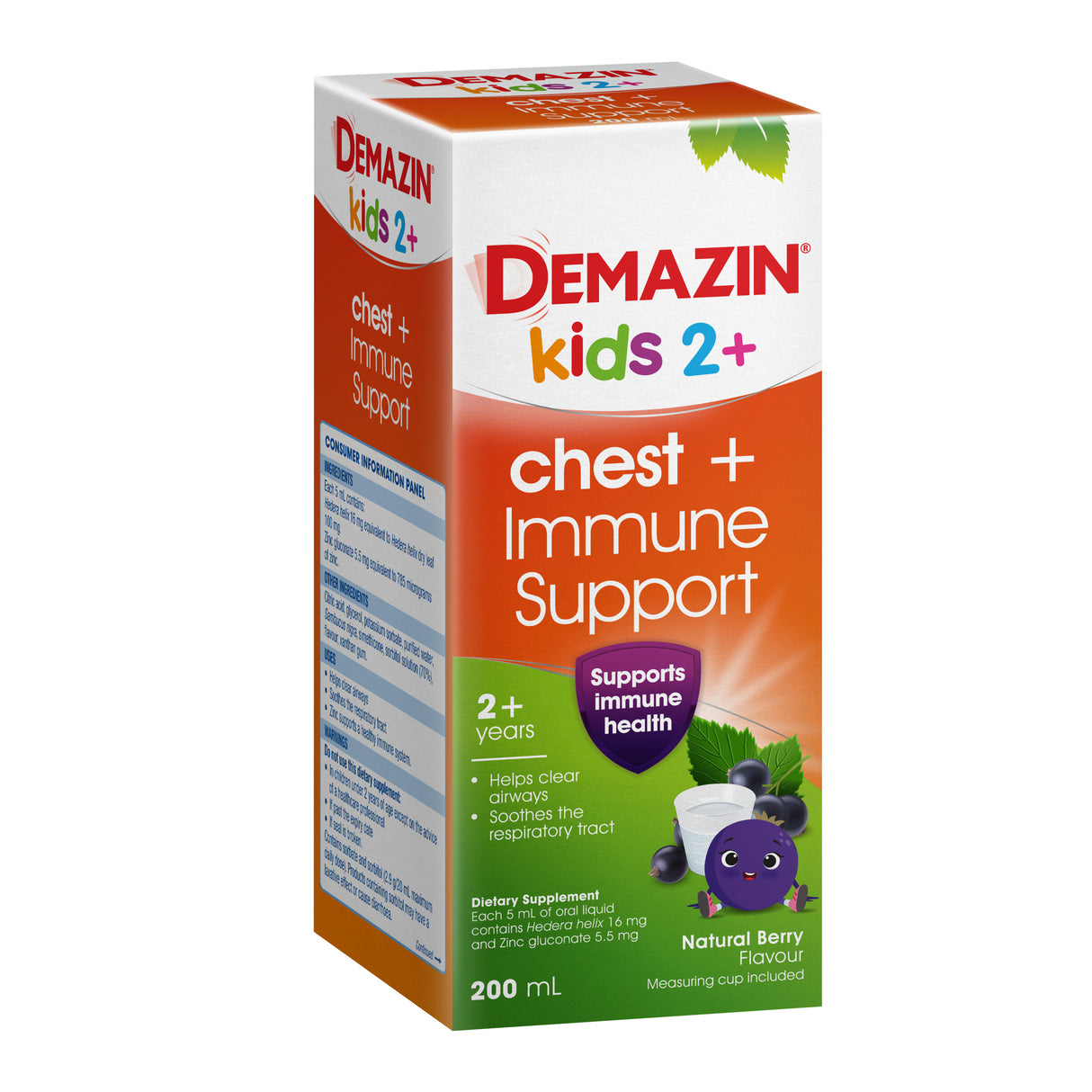 DEMAZIN Kids 2+chest +Imm Supp 200ml