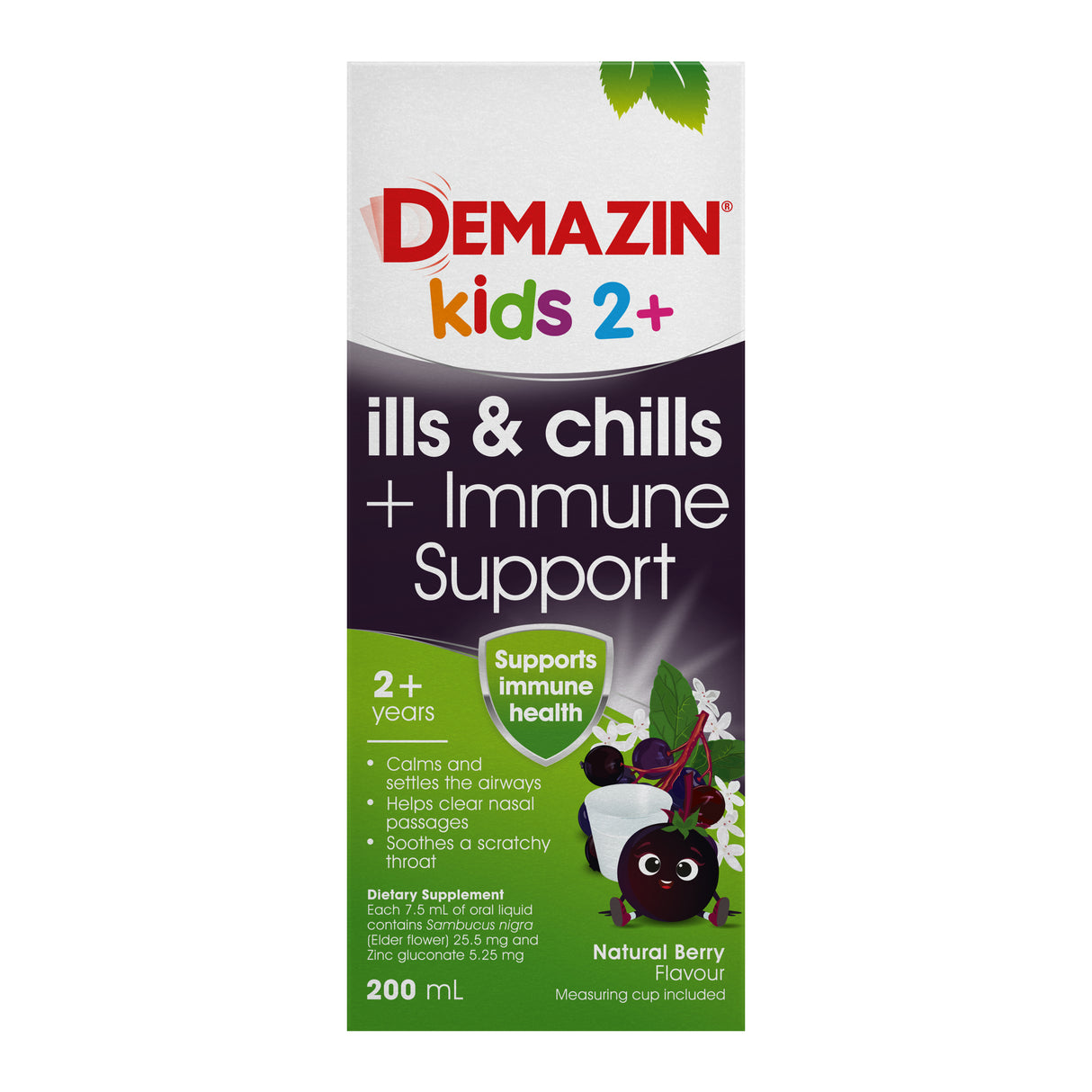 DEMAZIN Kids 2+I&C+Imm Supp 200ml