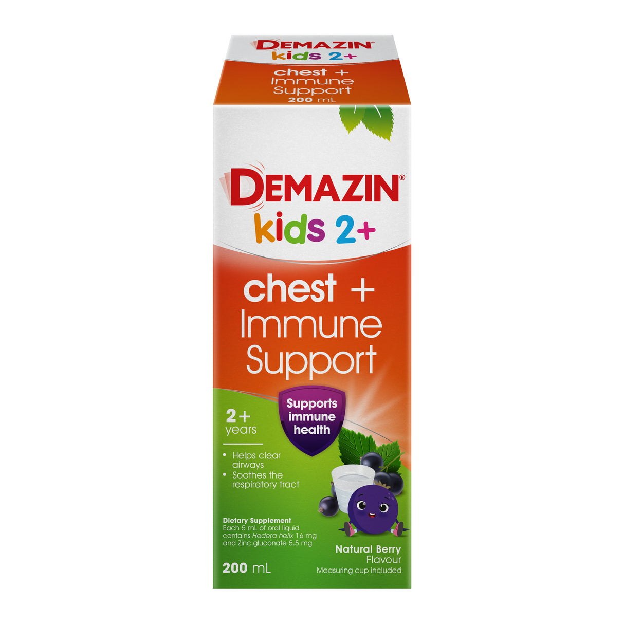 DEMAZIN Kids 2+chest +Imm Supp 200ml