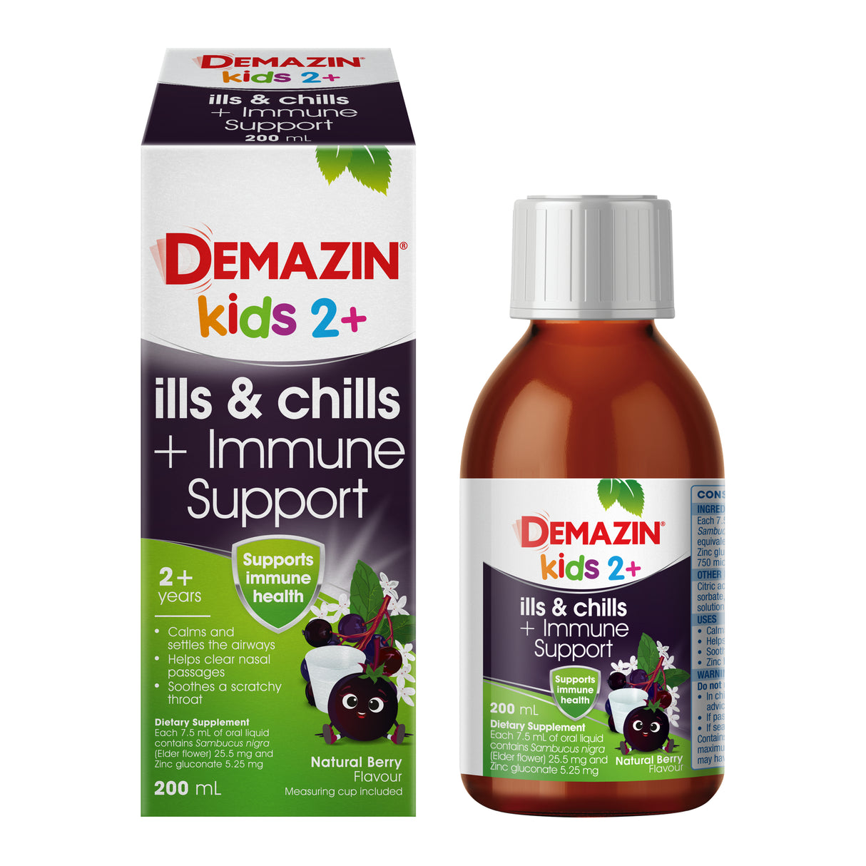 DEMAZIN Kids 2+I&C+Imm Supp 200ml
