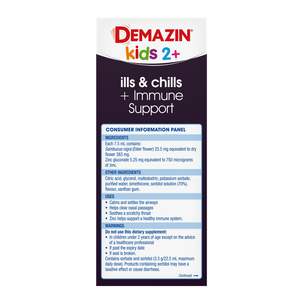 DEMAZIN Kids 2+I&C+Imm Supp 200ml