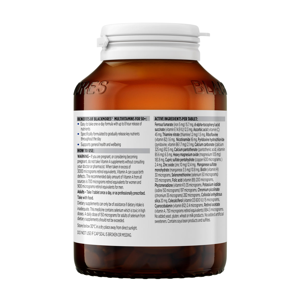 Blackmores Sustained Release Multivitamins 50+ (90 Tablets)