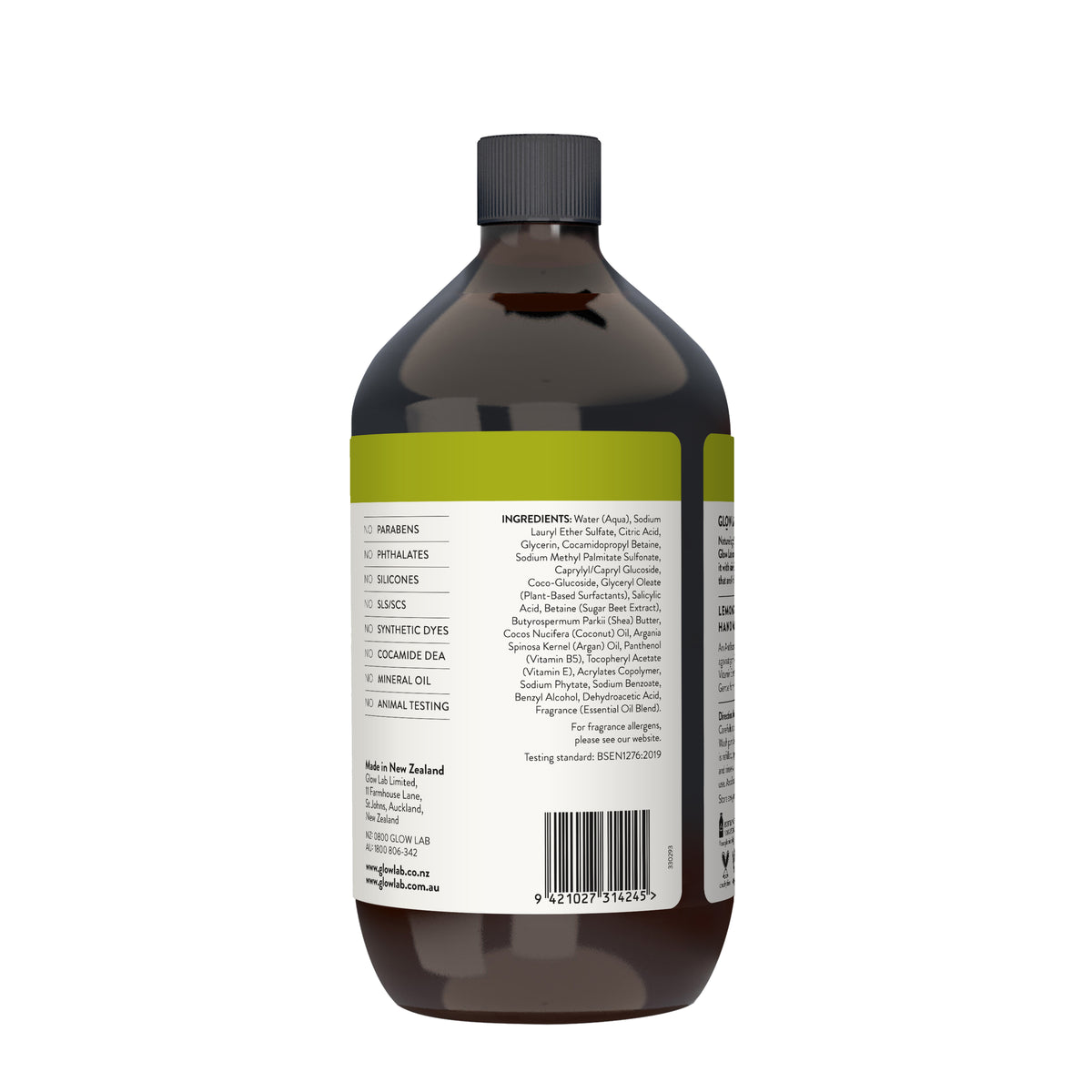 GLOW LAB Handwash Refill Antibacterial Lemongrass & Lime 900ml