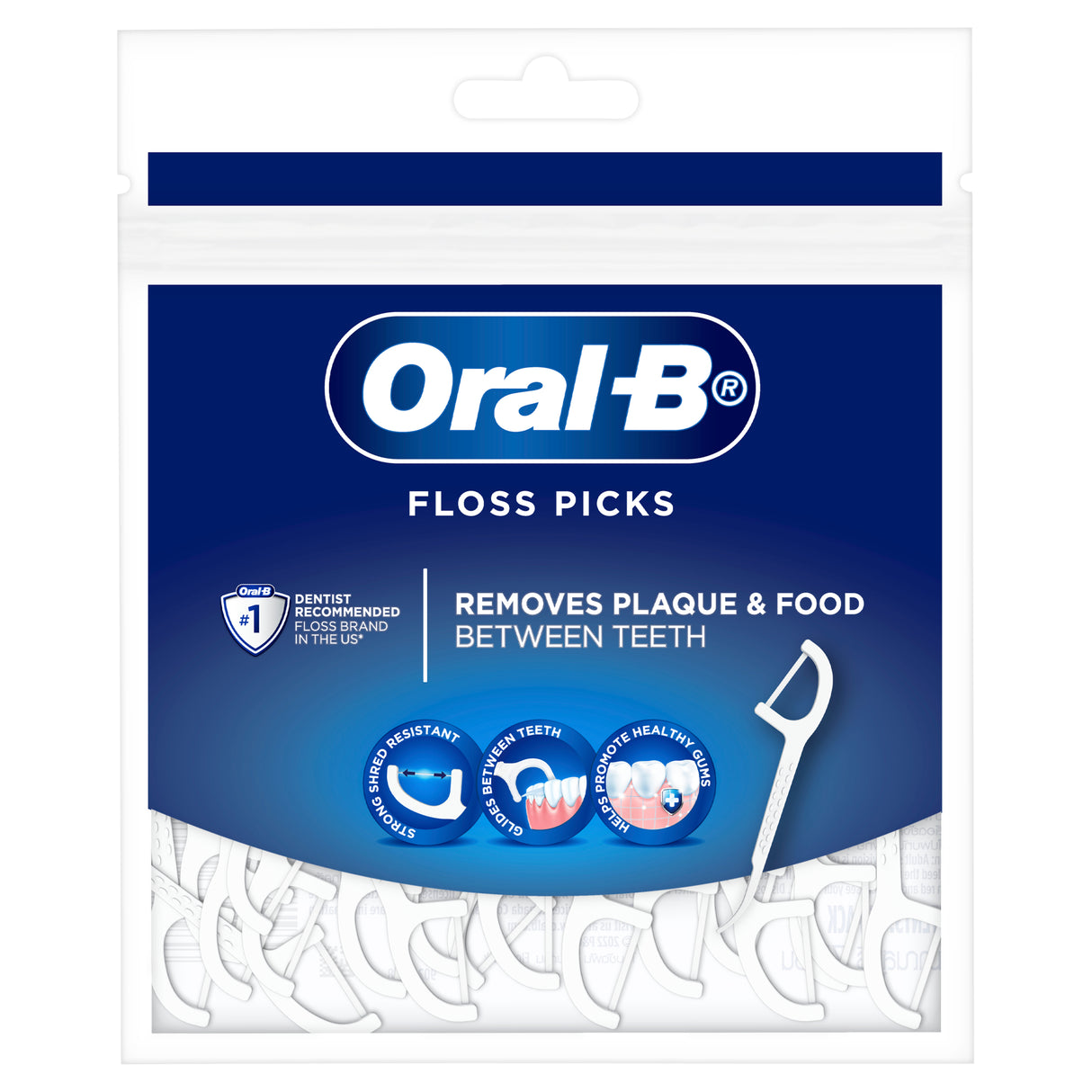 ORAL B Floss Picks Nonflav Wht 75pk
