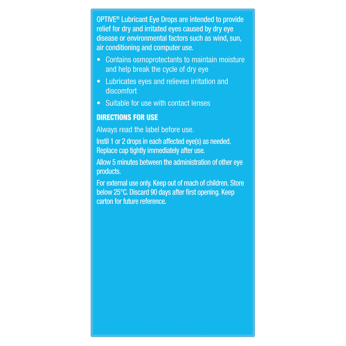 Optive Lubricant Eye Drops 15 mL