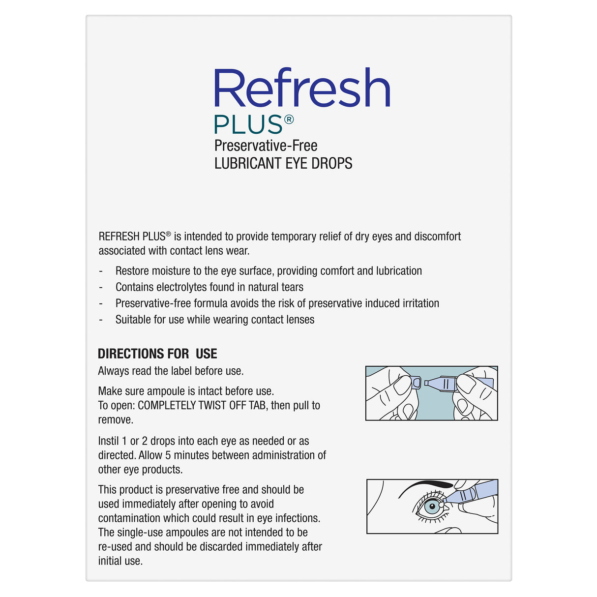 Refresh Plus Lubricant Eye Drops 30x0.4ml