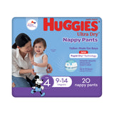 Huggies Ultra Dry Nappy Pants Boys Size 4 (9-14kg) 20 Pack