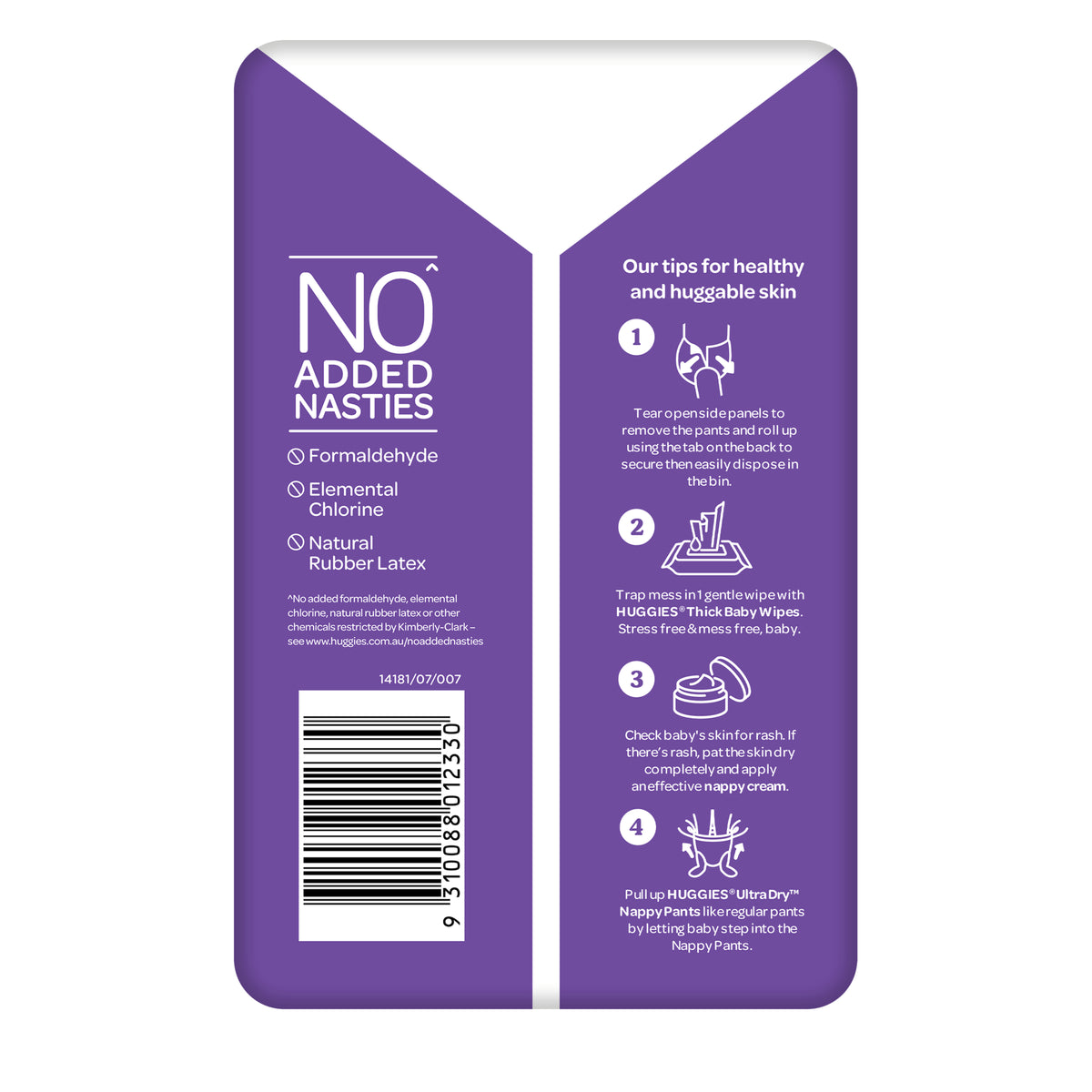 Huggies Ultra Dry Nappy Pants Girls Size 4 (9-14kg) 20 Pack