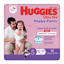 Huggies Ultra Dry Nappy Pants Girls Size 5 (12-17 kg) 18 Pack