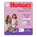 Huggies Ultra Dry Nappy Pants Girls Size 6 (15kg+) 16 Pack