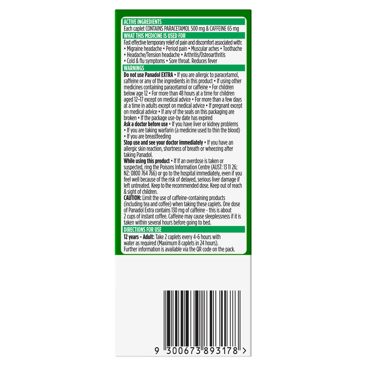 PANADOL Extra Caplets 16s