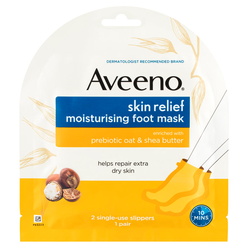 Aveeno Skin Relief Fragrance Free Moisturising Foot Mask 1 Pack