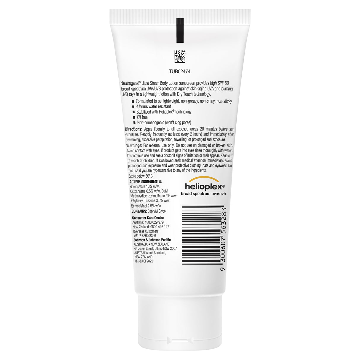 Neutrogena Ultra Sheer Sun Screen SPF50 Lot 85ml