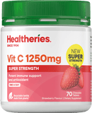 Healtheries VitC 1250mg Super Strength Strawberry Chewable 70s