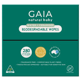 GAIA Natural Baby Water + Ceramides Biodegradable Wipes 280pk