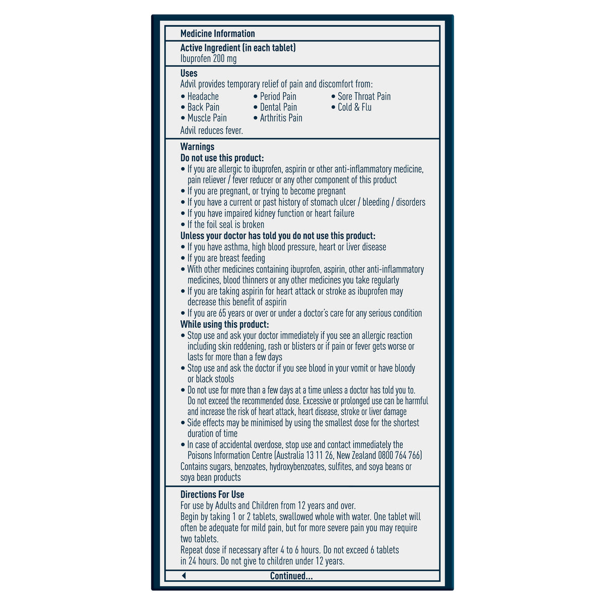 Advil Tablets 200mg Ibuprofen 48 Pack