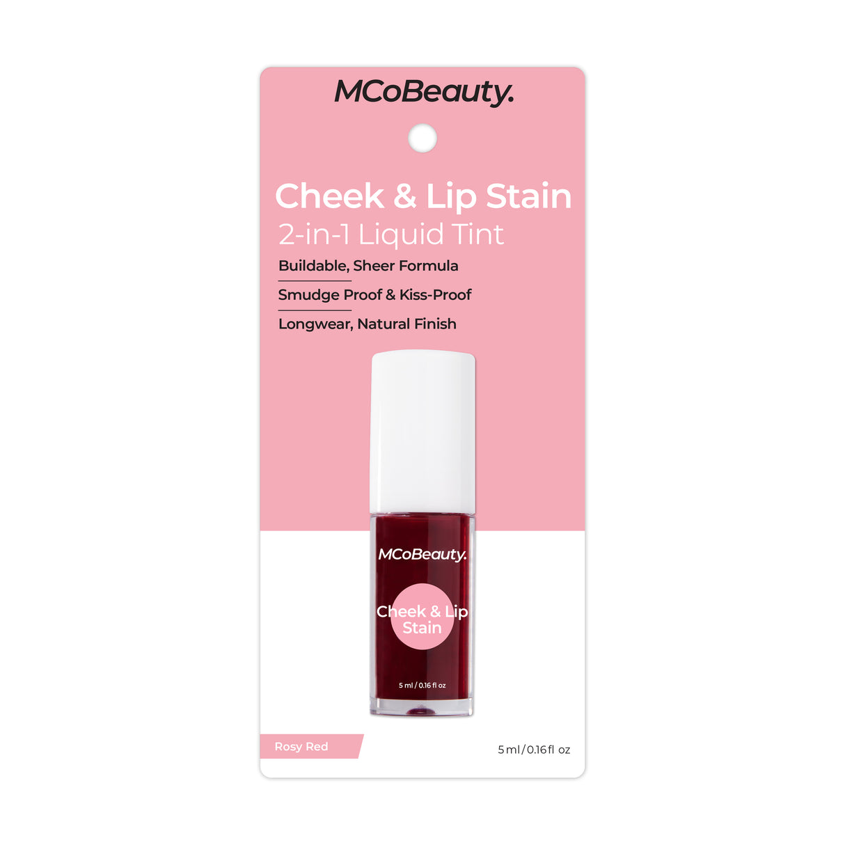 MCoBeauty Cheek & Lips Stain 2In1 Liquid Tint Rosy Red
