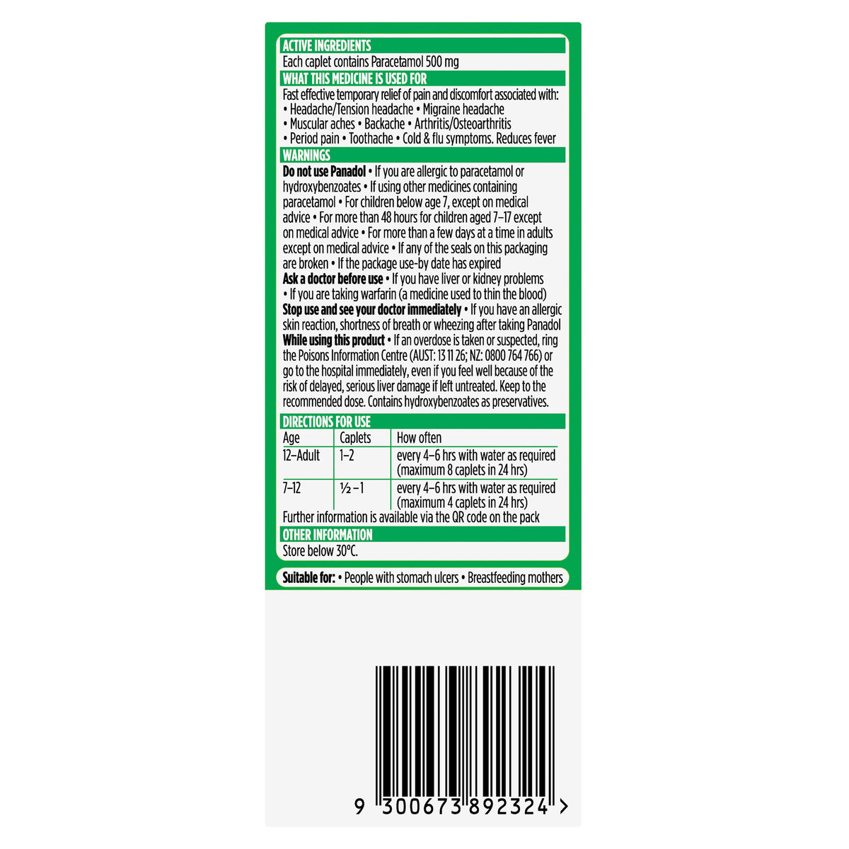 PANADOL Optizorb Caplet 16s