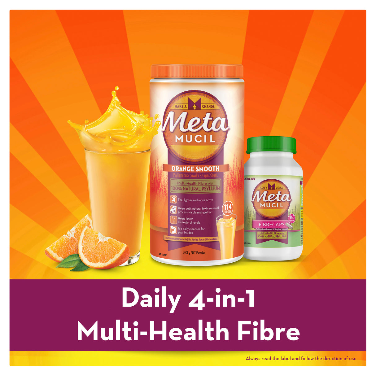 Metamucil Daily Fibre Supplement Lemon Lime Smooth 72 Doses