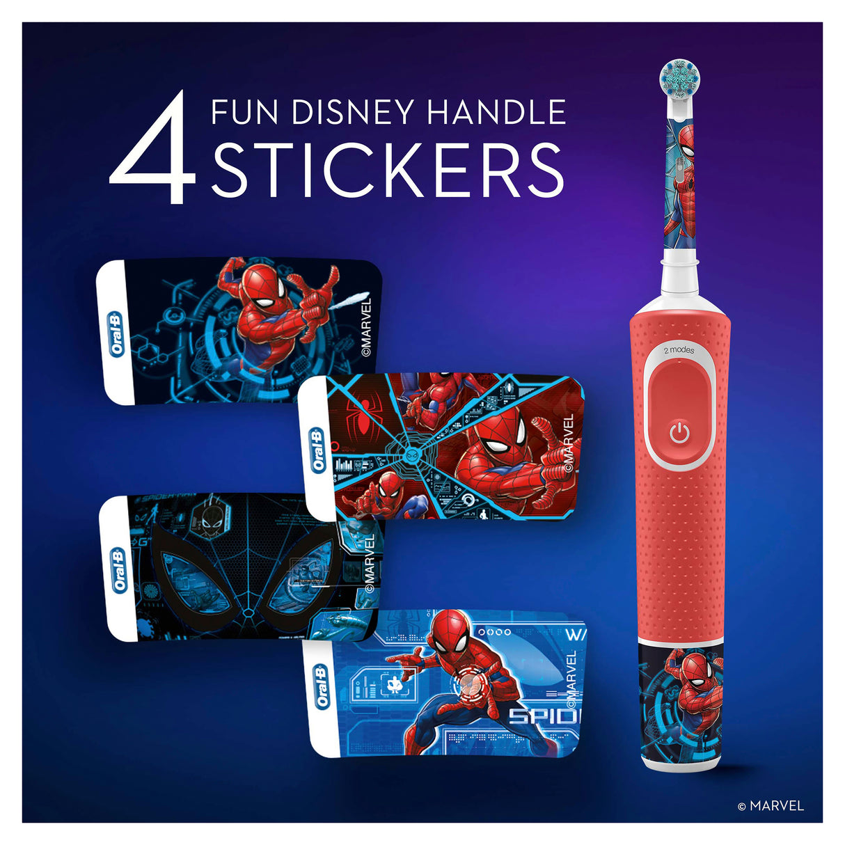 Oral-B Kids Stages Power Spiderman Blue and Red Electric Toothbrush with charger