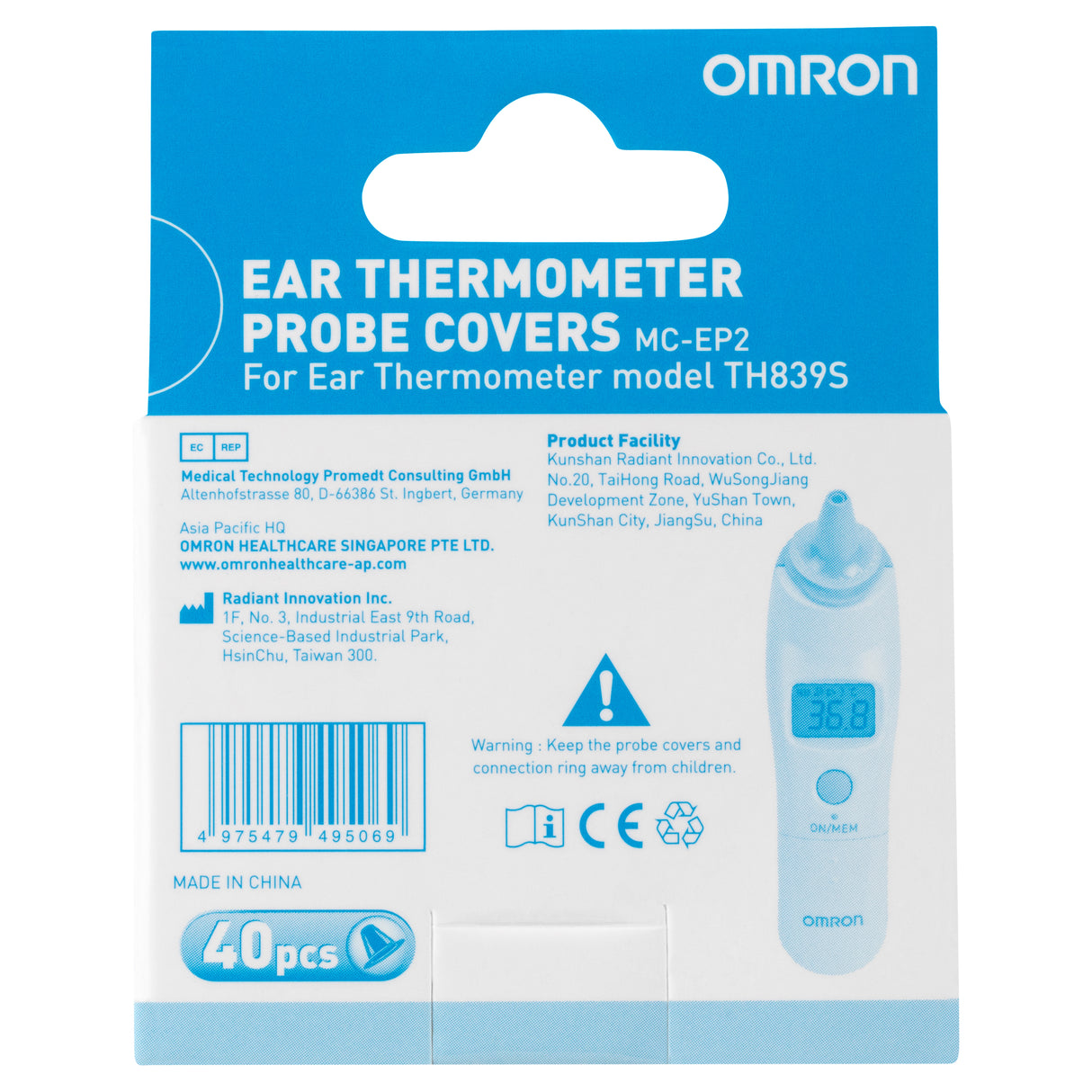 Omron TH839S/40 Probe Covers (for TH839S) 40 Pieces