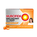 Nurofen For Children 7and Pain and Fever Relief Chewable Capsules 100mg Ibuprofen Orange 24 pack
