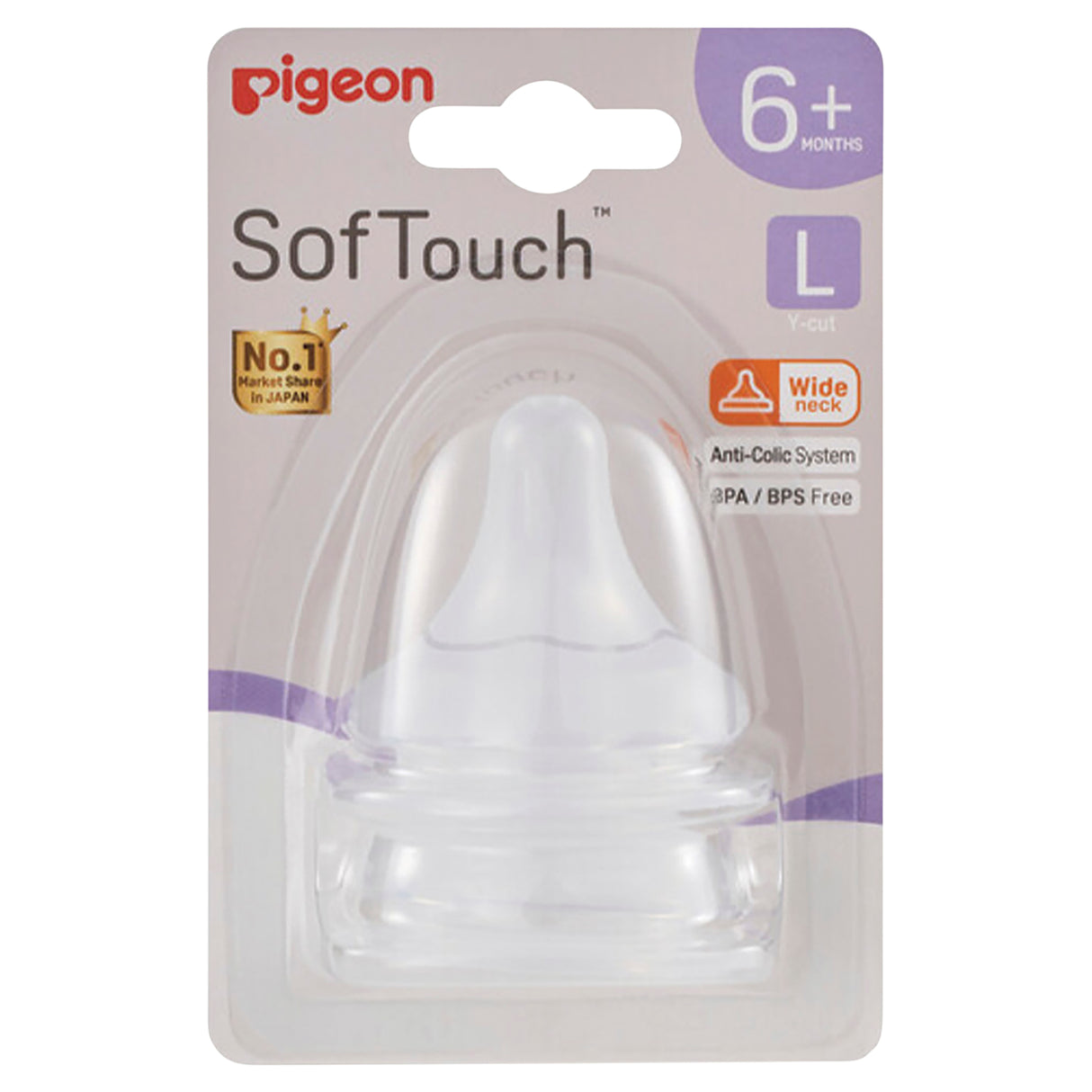 PIGEON SofTouch 3 Teat L 2pk