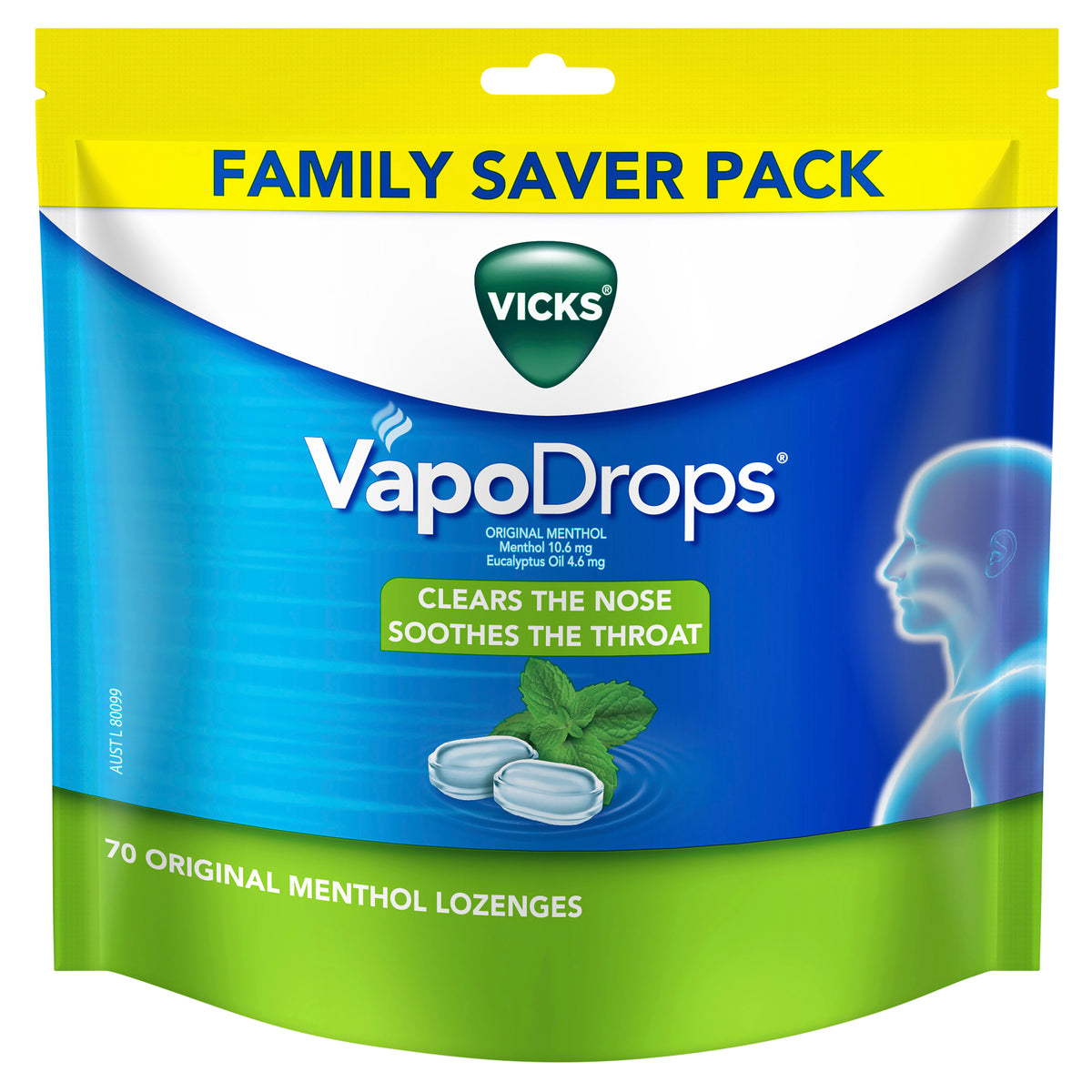 VICKS Vapodrops Orig Menthol 70pk