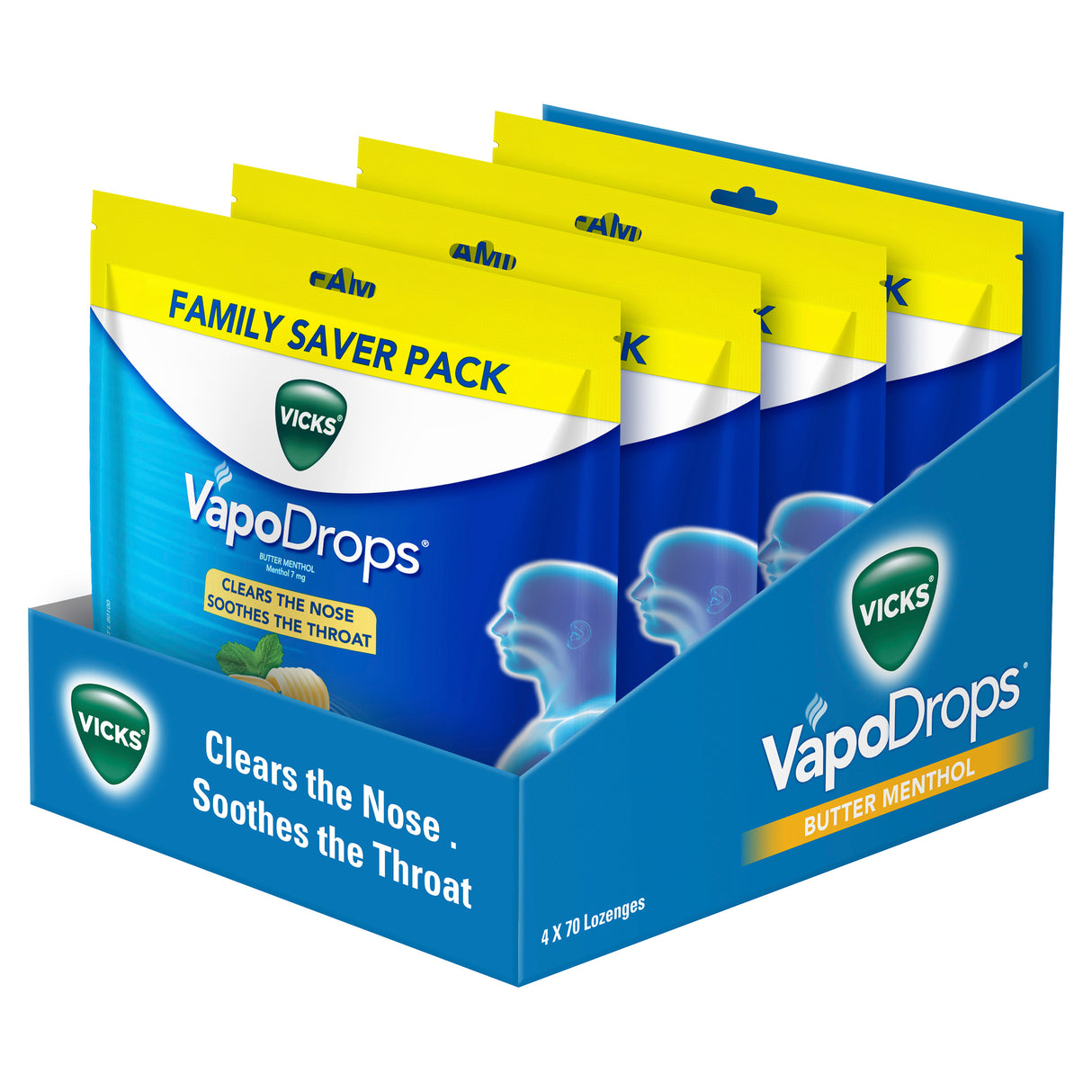VICKS Vapodrops Butter Menthol 70pk