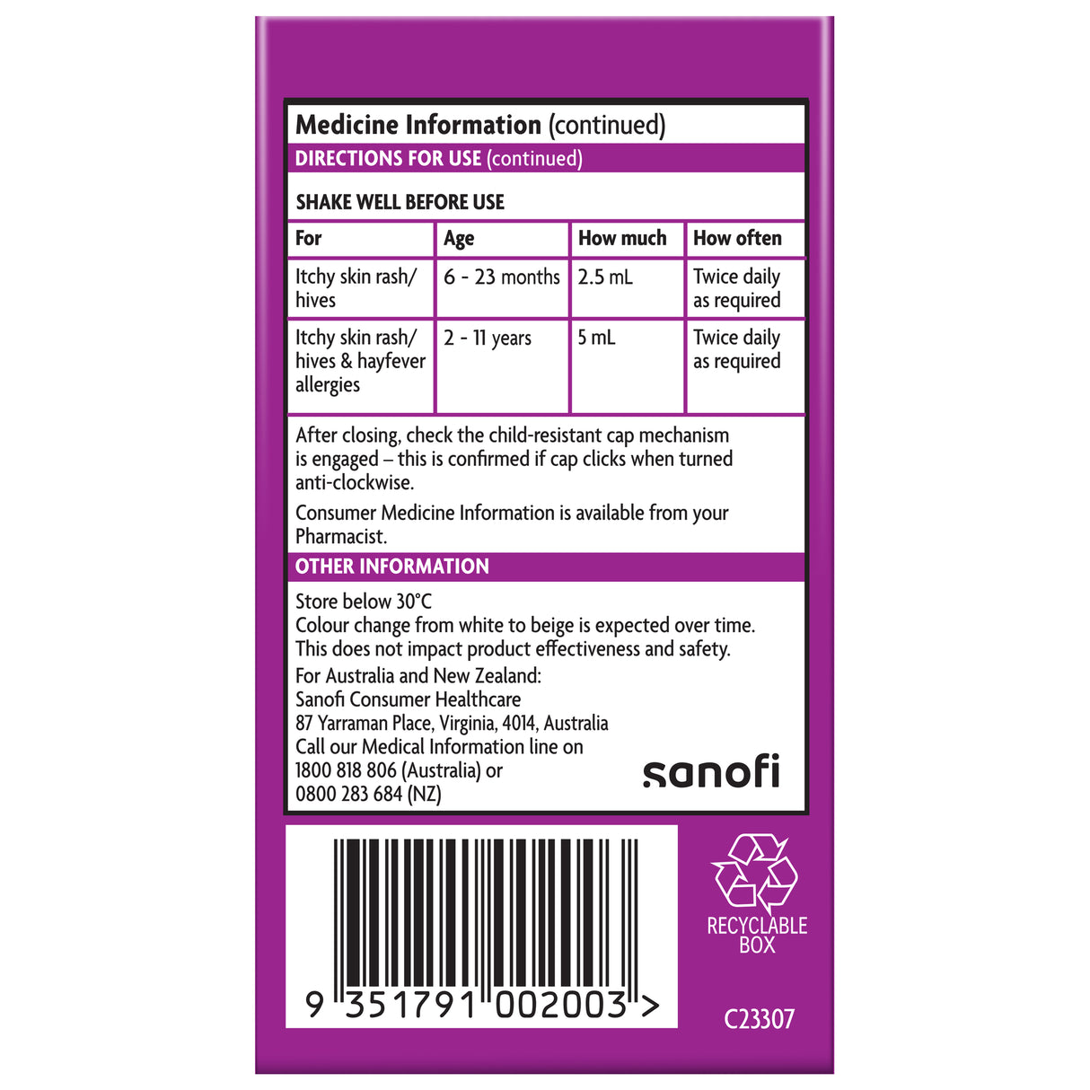 TELFAST Oral Liquid Kids Rasp 60ml
