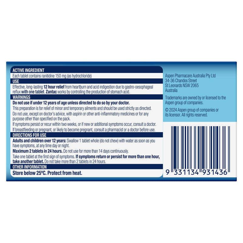 Zantac Tablets 150mg 14s