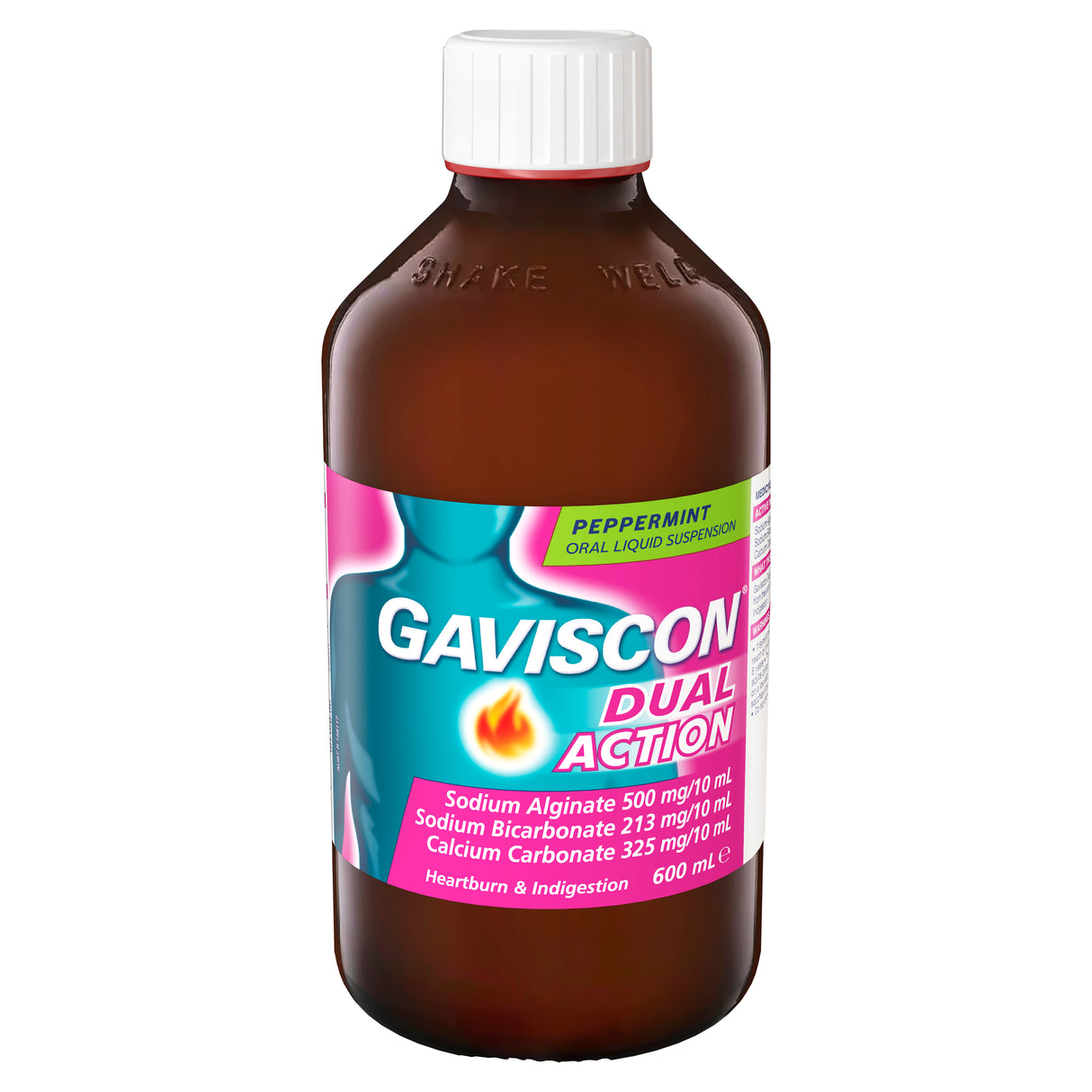 Gaviscon Dual Action Heartburn & Indigestion Relief Liquid Peppermint 600mL
