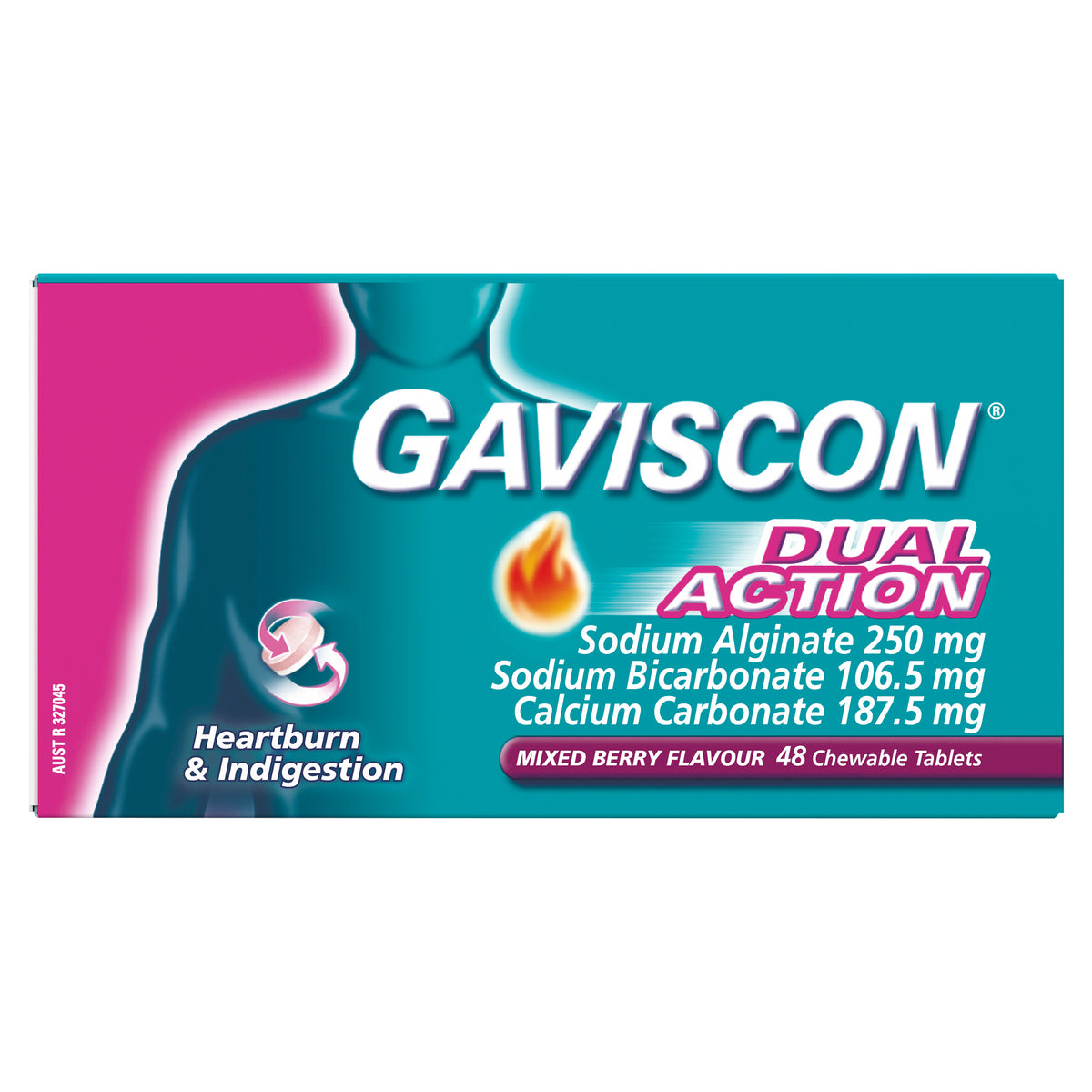 Gaviscon Dual Action Mixed Berry 48 tablets