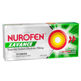 Nurofen Zavance Fast Pain Relief Caplets 256mg Ibuprofen 12 pack