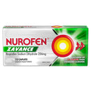 Nurofen Zavance Fast Pain Relief Caplets 256mg Ibuprofen 12 pack