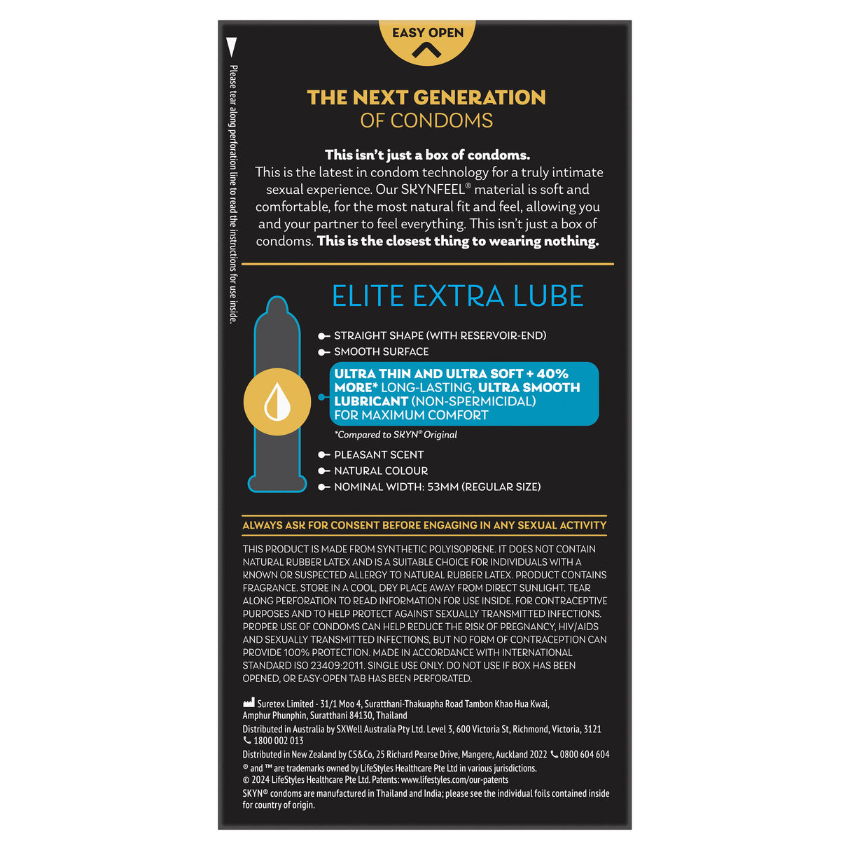 SKYN Elite Extra Lube 10pk