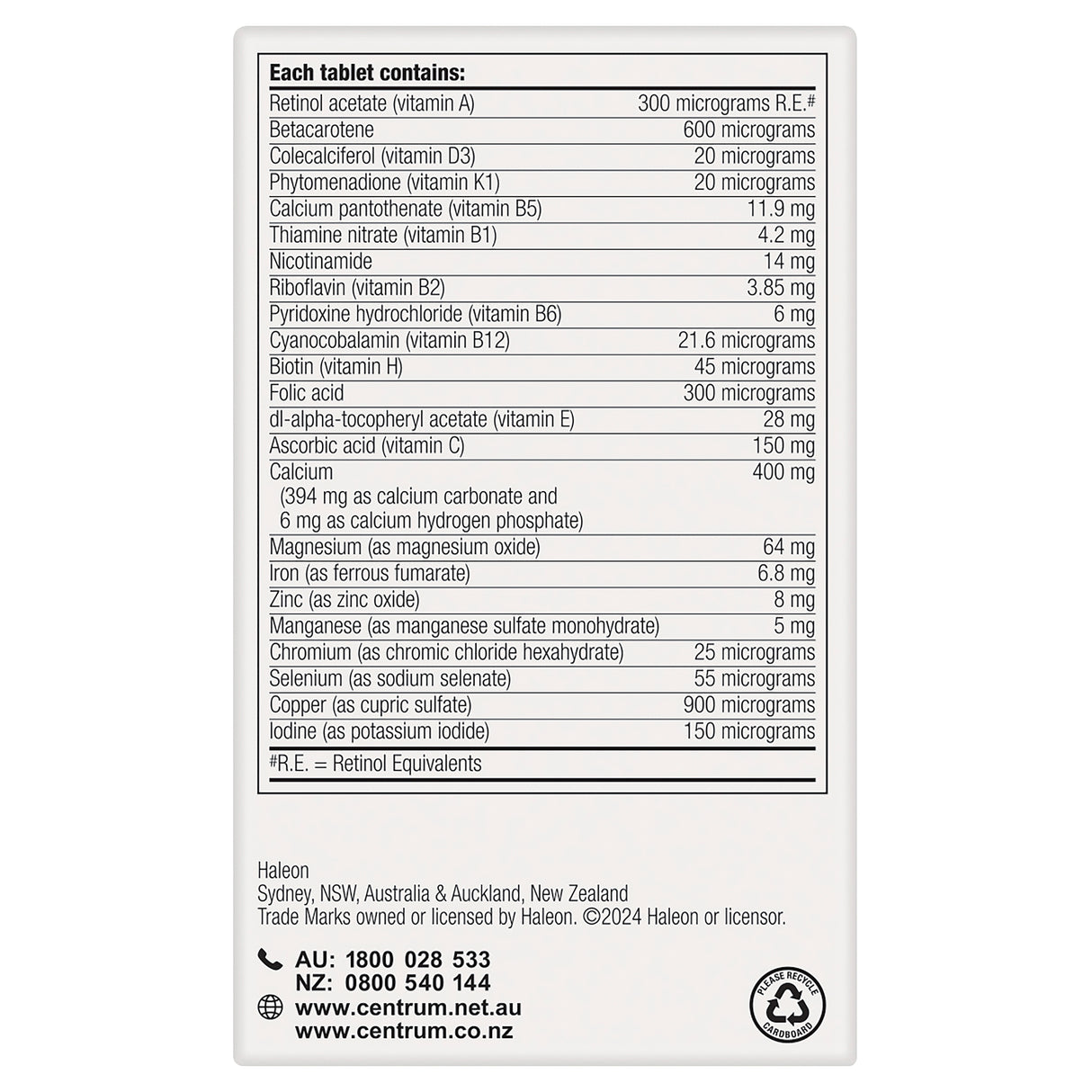 Centrum For Women 60 Tablets