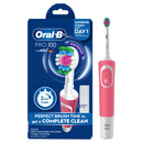 Oral-B Pro 100 Pink Electric Toothbrush with 3D Polish Whitening Head
