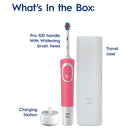 Oral-B Pro 100 Pink Electric Toothbrush with 3D Polish Whitening Head