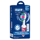 Oral-B Pro 100 Pink Electric Toothbrush with 3D Polish Whitening Head