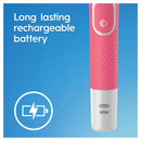 Oral-B Pro 100 Pink Electric Toothbrush with 3D Polish Whitening Head