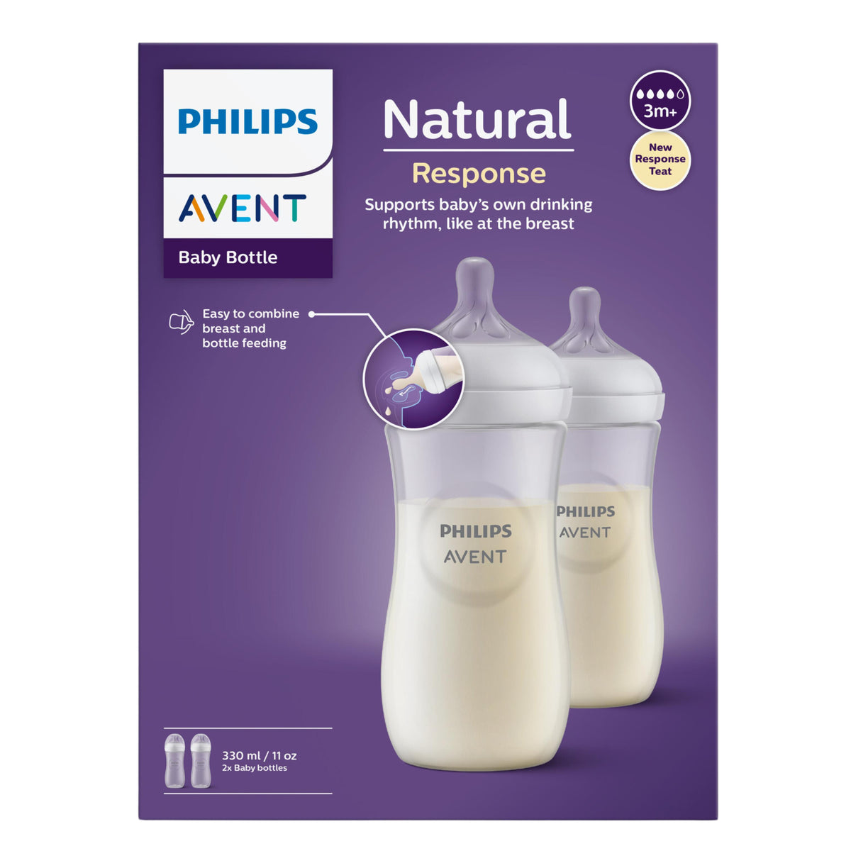 Philips Avent Natural Response 330ml Bottle - 2pk