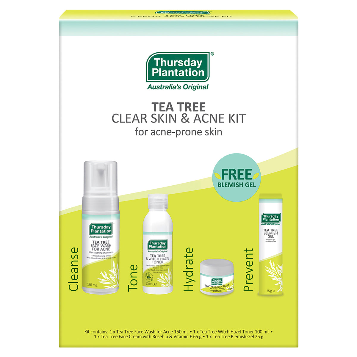 洗顔料 TER TREE ACNE CONTROL KIT Thursday Plantation Tea Tree Clear Skin & Acne Kit