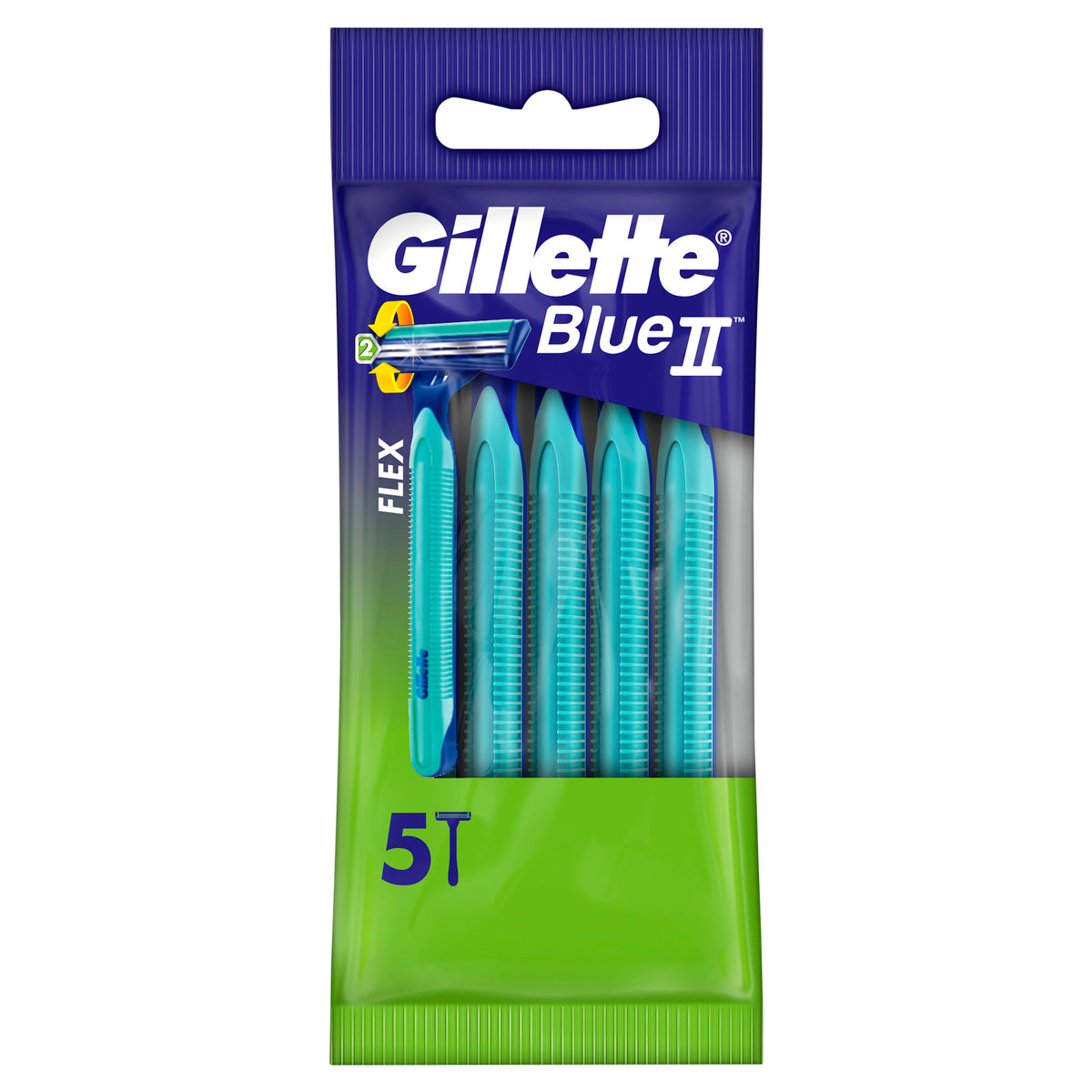 Gillette Blue II UltraGrip Pivot Disposable Shaving Razor 5 Pack