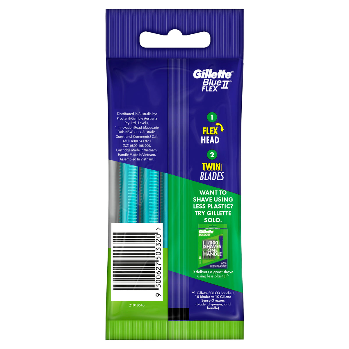 Gillette Blue II UltraGrip Pivot Disposable Shaving Razor 5 Pack